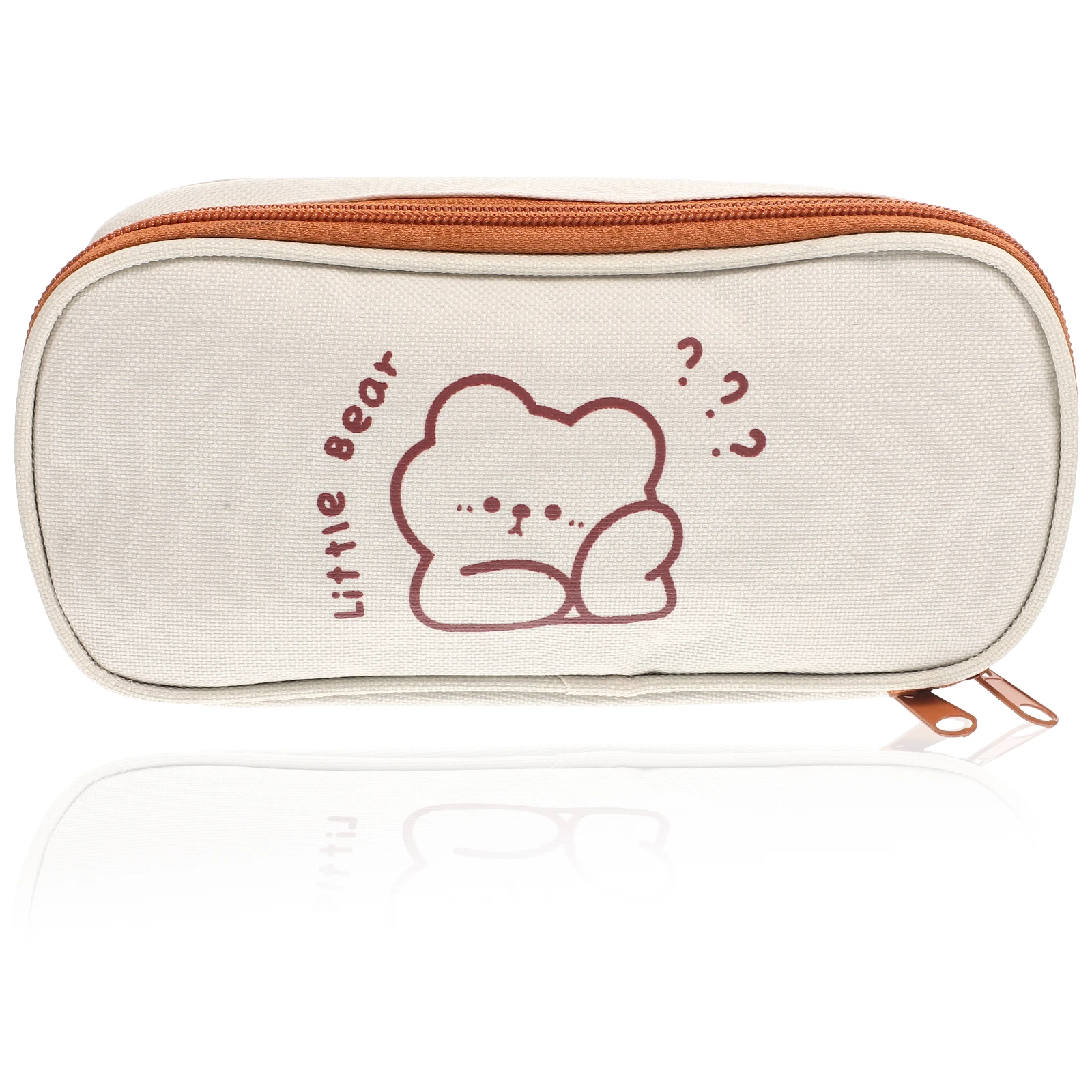 

Lovely Large Capacity Zipper Pencil Case Canvas Pen Bag Portable Stationery Holder For Adults Graduation Gift