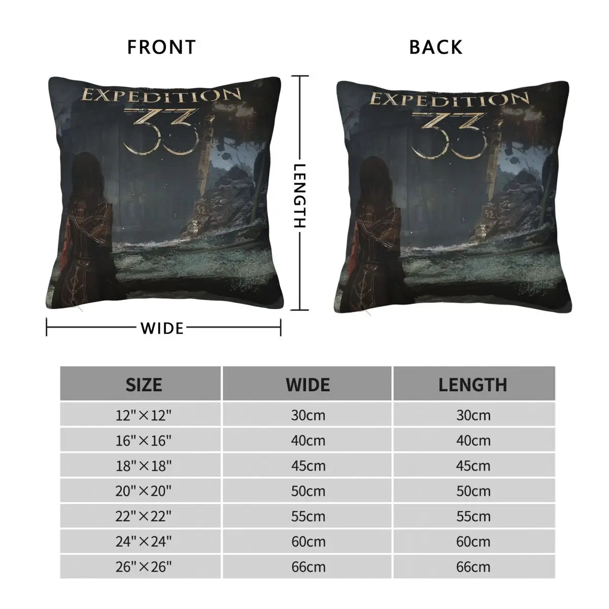 Clair Obscur Expedition 33 Game Square Pillowcase Cushion Cover Pillow Case Throw Pillow Cover for Home Bedroom Car