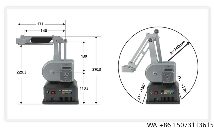 Mini brazo robot de alta velocidad: alta precisión para escribir, dibujar y tareas industriales