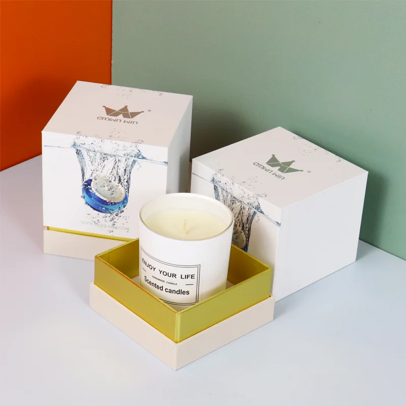 

Custom votive gift candles set boxes reusable min 100 luxury white melt packaging wax coustmized paper can candle 4 jar box