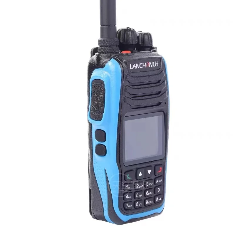 LANCHONLH HG-UV79 10W Amateur Ham Radio Station with Air Band Receive Color Finger PTT Motorcycle Bluetooth Walkie Talkie HAM