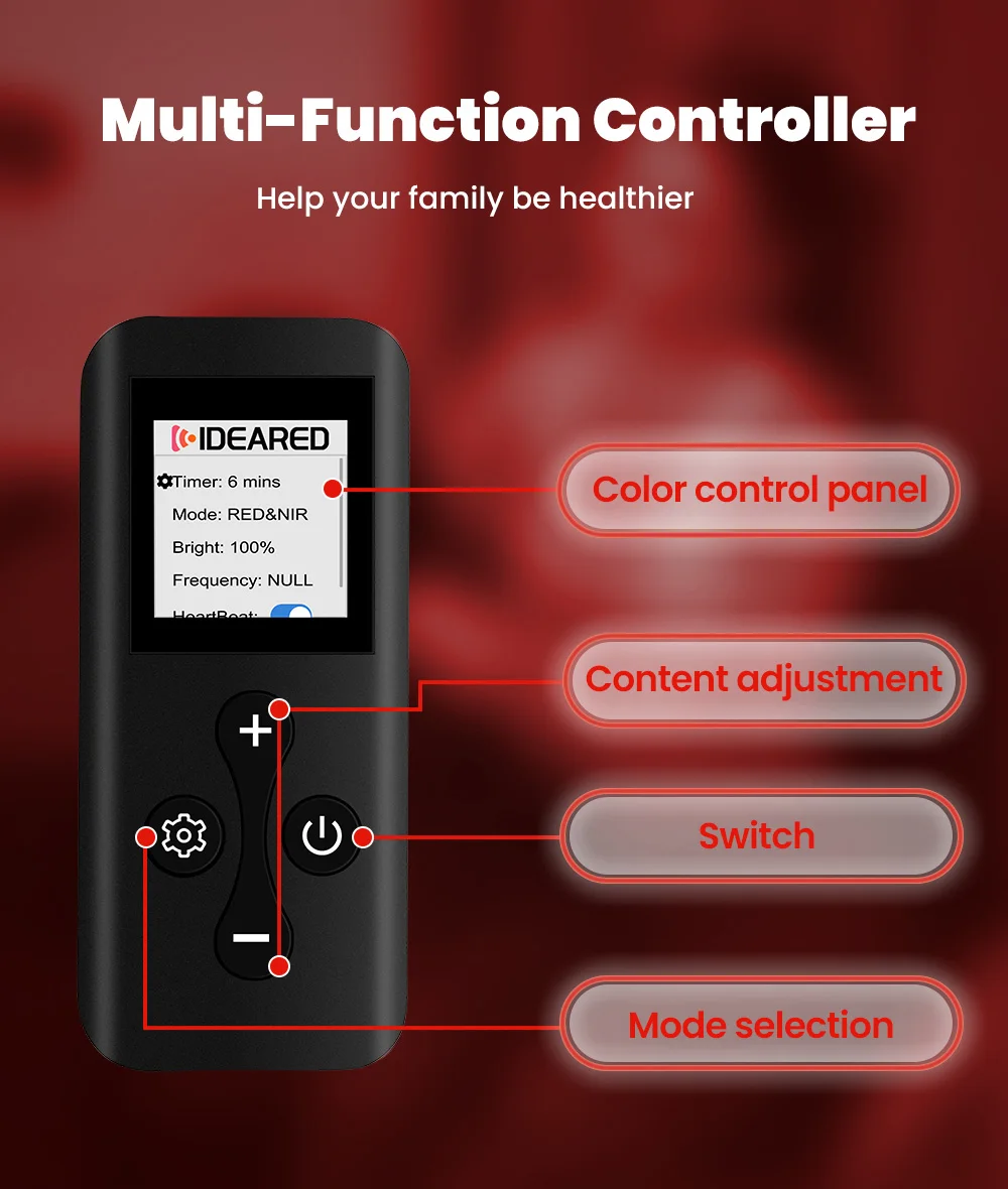STLFIDEATHERAPY Rood licht infraroodhoed Geavanceerde controller Led rood lichtbehandeling Rood lichthoed voor haar