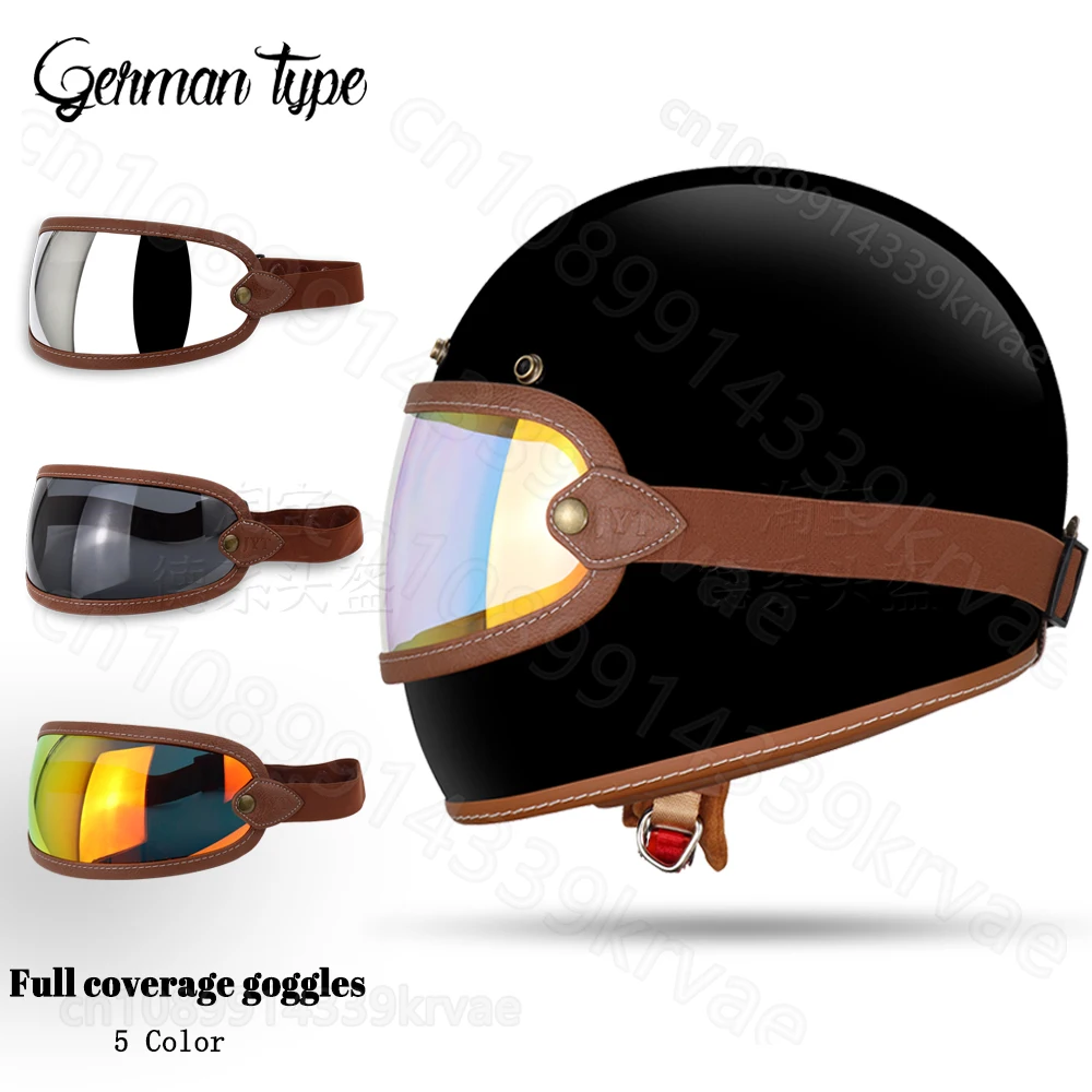 Retro Motorcycle Helmet Goggles for Motorcycle Full Helmet Goggles Three-Quarters Half Helmet Bubble Mirror Motorcycle Accessory