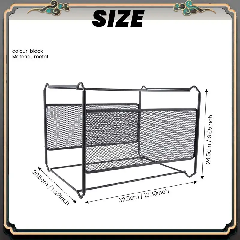 Reliable-A4 Mesh Metal File Organizer Box Hanging File Folder Box Desk Storage Holder Shelf Holder Storage For Office Home