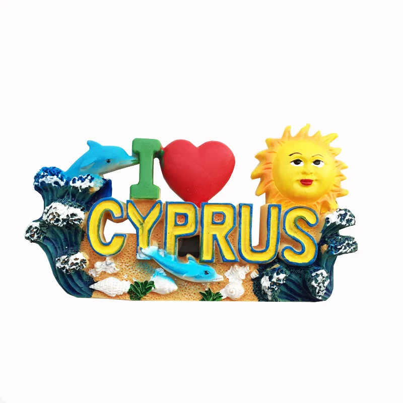 Cyprus Element Fridge Magnet Personalized Decoration Message Stickers Crafts Tourism Souvenir