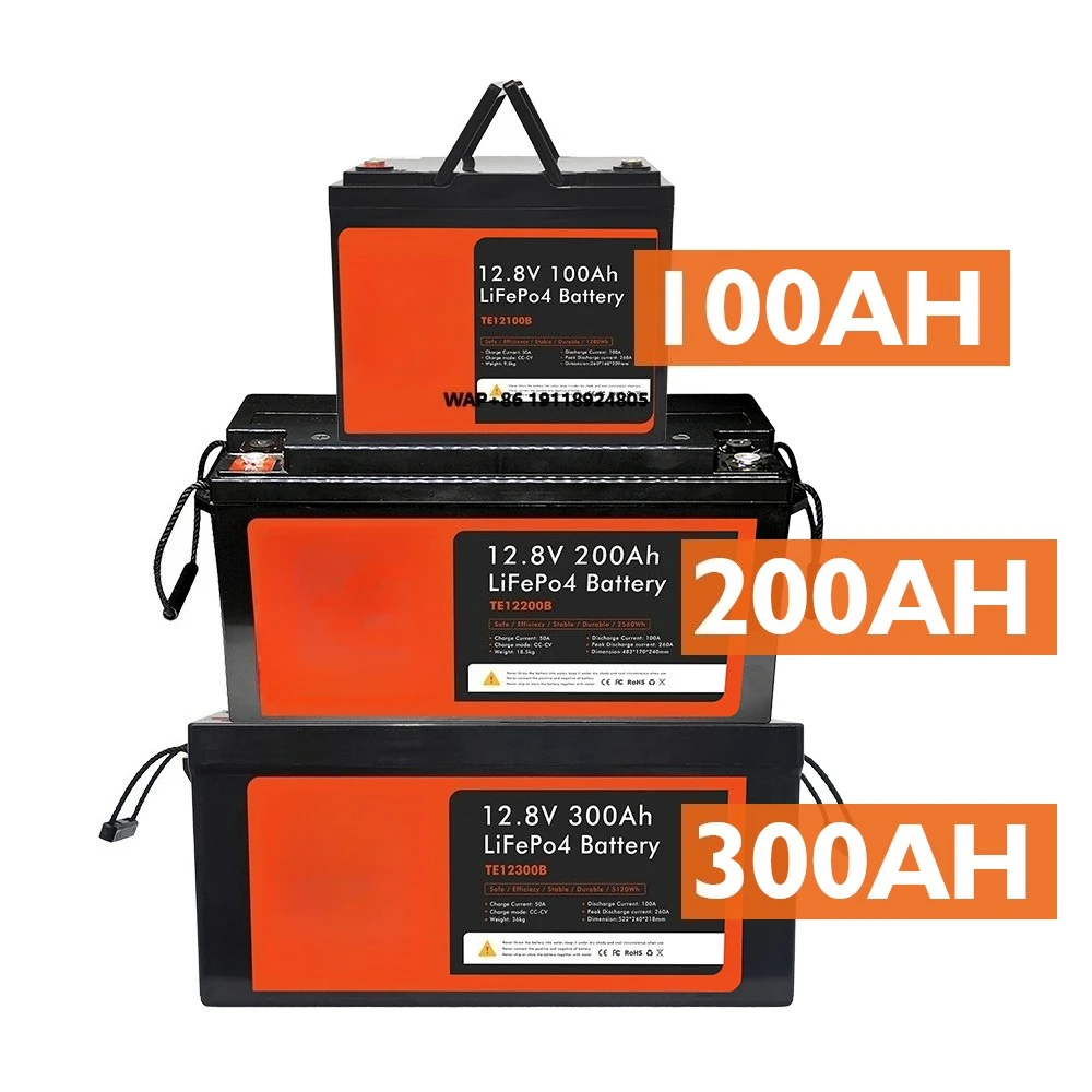 Smart BMS Lithium 12V 150Ah 400Ah 300Ah 200Ah 100Ah LiFePO4 Lithium Iron Phosphate 12V 100Ah Solar Li Ion Battery Us Stock