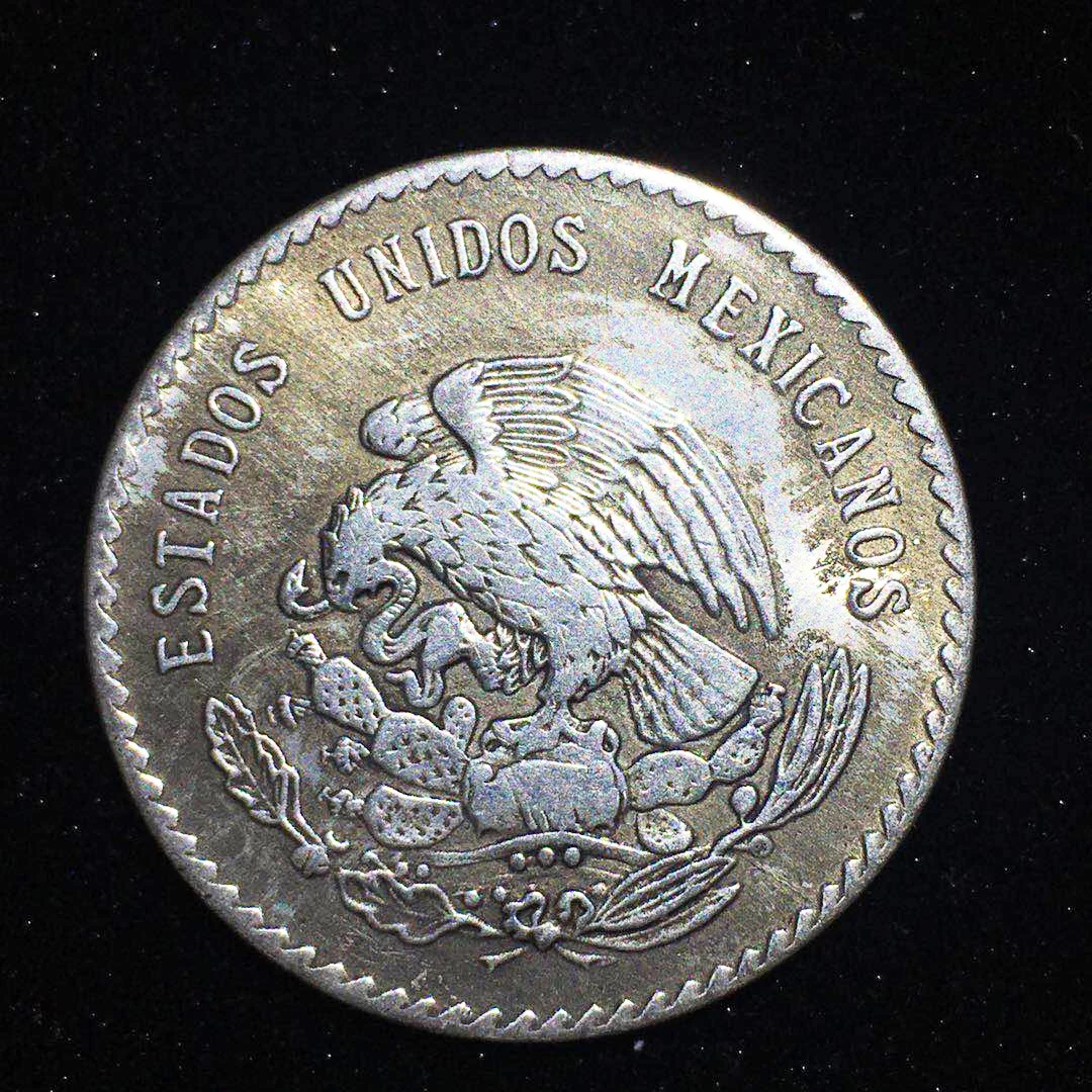 تشكيلة عملات فضية اللون مكونة من 5 بيسو مكسيكية لعام 1947 ، مجموعة زخرفة بتقويم مايا نبوءة ، عملات يدوية ، تذكارات ، حلي #2