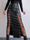 fashion leather pencil skirt