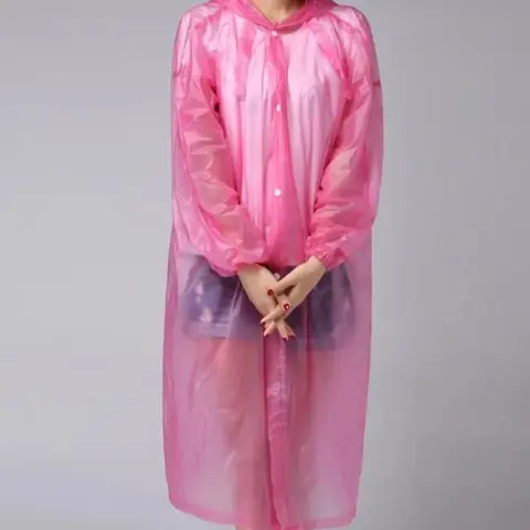 Adult Fashion Transparent One Piece Raincoat Poncho PVC Thickened Transparent Rainwear Household Rain Gear Jumpsuit Raincoat