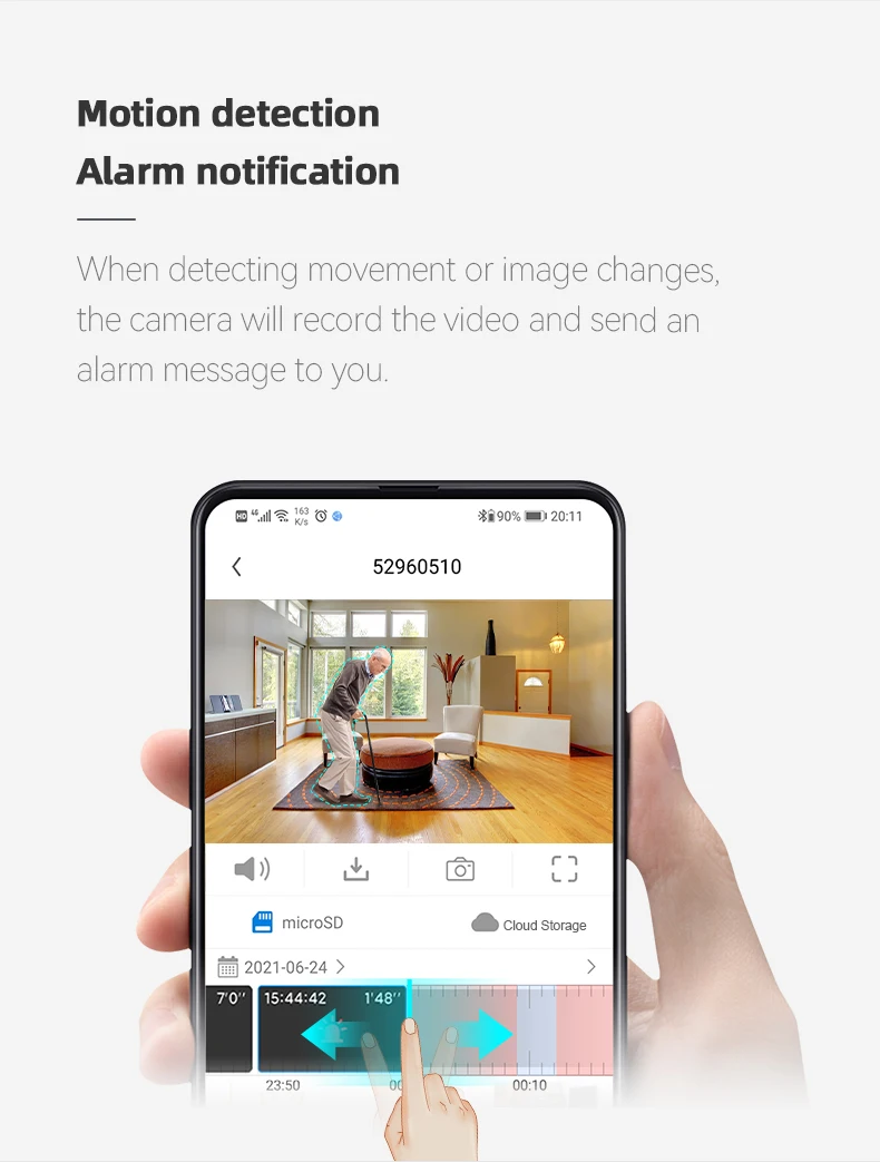 V380 Pro WiFi 4MP PTZ Indoor Security Camera RJ45 Port HD Motion Tracking Two-way Audio Baby Monitor CCTV Camera, No SD Card