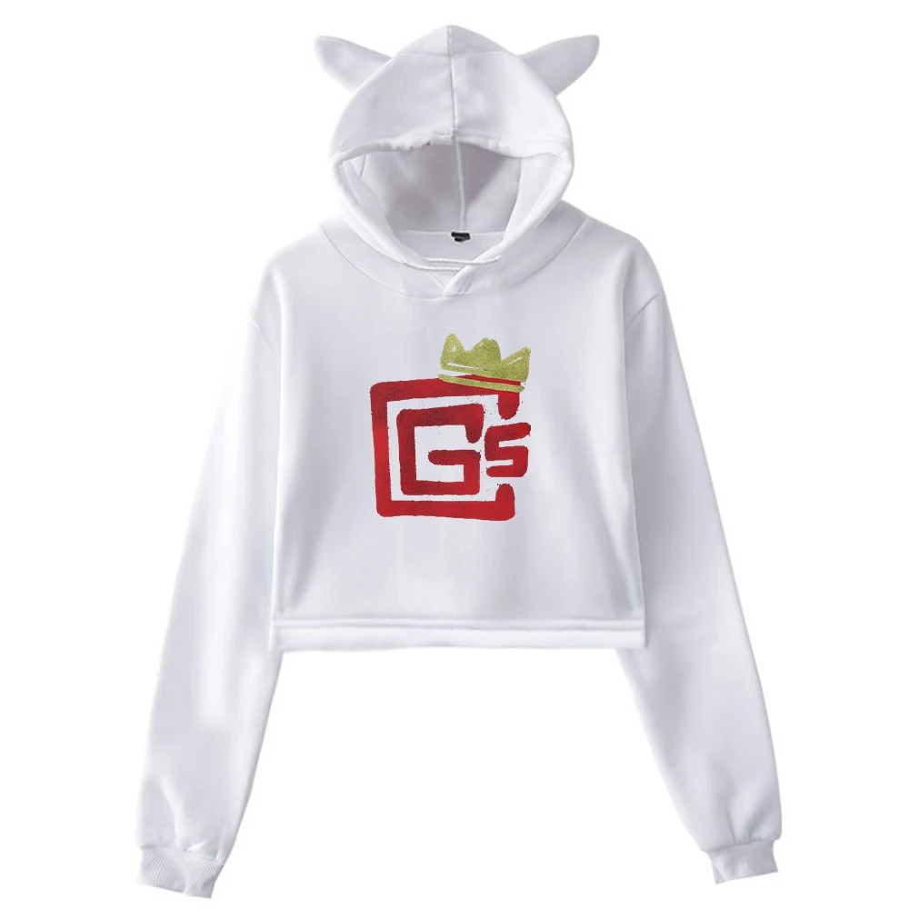 CG5 Lonely King Merch Pullover Young Youtuber Cat Ears Hoodie Long Sleeve Sweatshirts Female Crop Top Women's Clothes