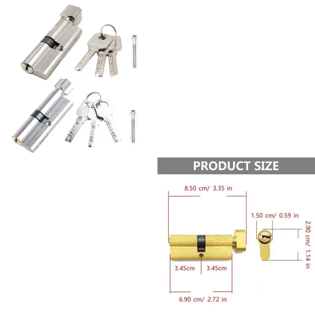 

Металлический цилиндр дверного замка с 3 ключами, замки с засовом для входной двери