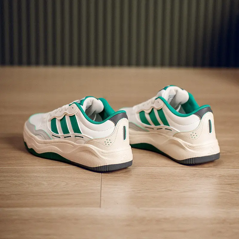 Adidas KH9024 Classic Casual Trainers White Green Color Matching Lightweight Rubber Sole Street Walking Skate Sneakers