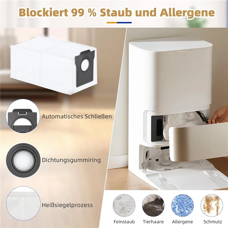 ABUD-2 مجموعة ل Dreame L10s Pro Ultra Heat / X30 Ultra جهاز آلي لتنظيف الأتربة فرشاة جانبية رئيسية فلتر Hepa ممسحة أكياس الغبار القماش