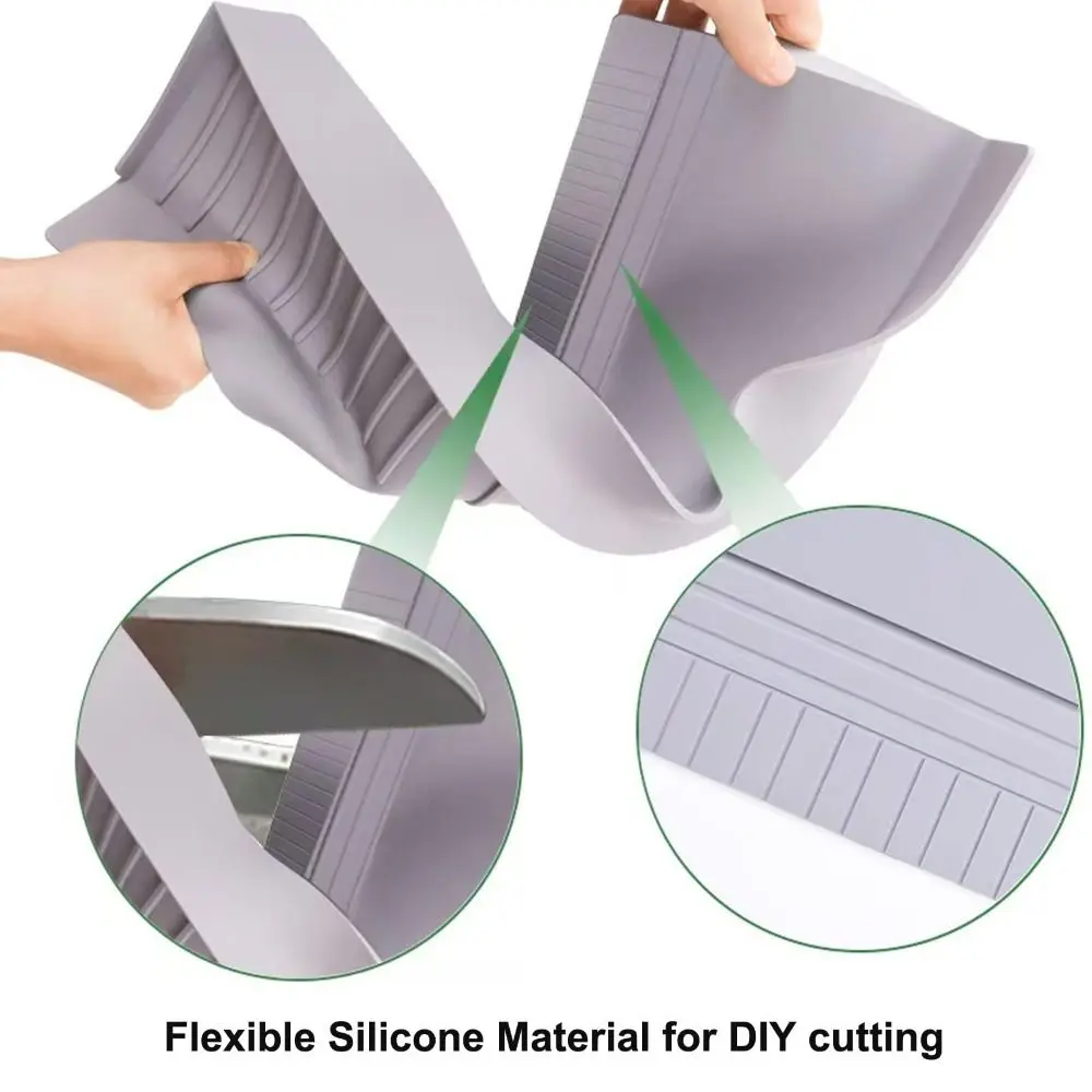 Image 6: 1 pièce Protection de bord d'évier en silicone durable 4 po x 20 po, Protection de comptoir d'évier améliorée, Réglable, Pare-éclaboussures d'évier pour cuisine