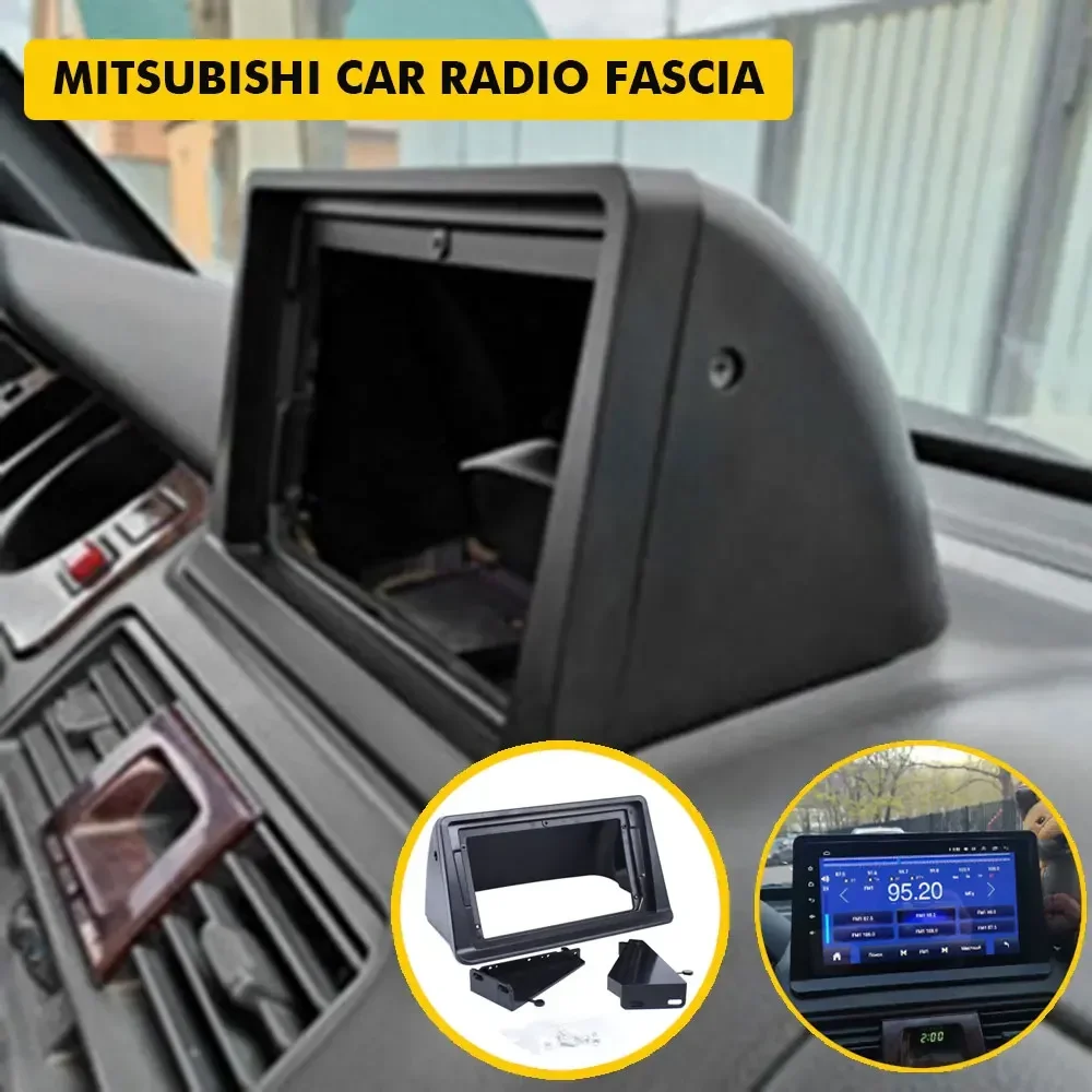 2 Din 9 inch Car Radio Fascia for Mitsubishi Pajero Montero V31 Cheetah Kingbox Stereo Frame Plate Adapter Navigation Panel