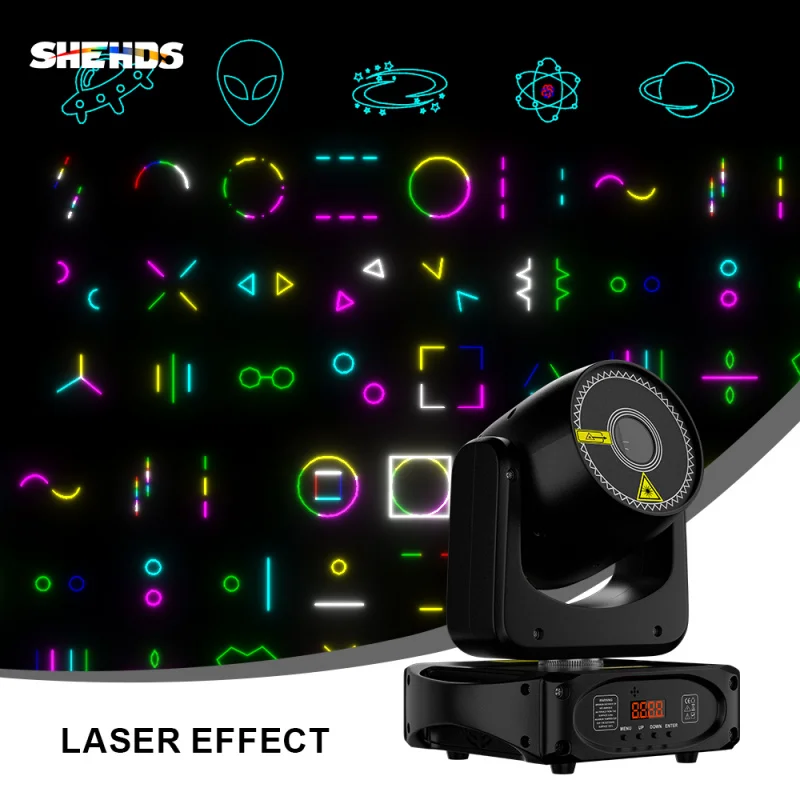 

SHEHDS 3w Moving Head Laser Light Mini Sharpy Beam Professional Stage Lighting for Night Club Party DJ Disco Dance Floor Indoor