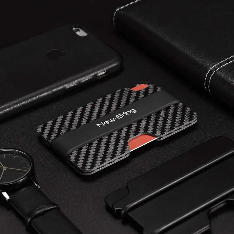 Niu Bing Ultra-Thin Card Holder Men's Carbon Fiber Wallet Simple Anti-Theft Small Wallet Small Women's Credit Card Holder