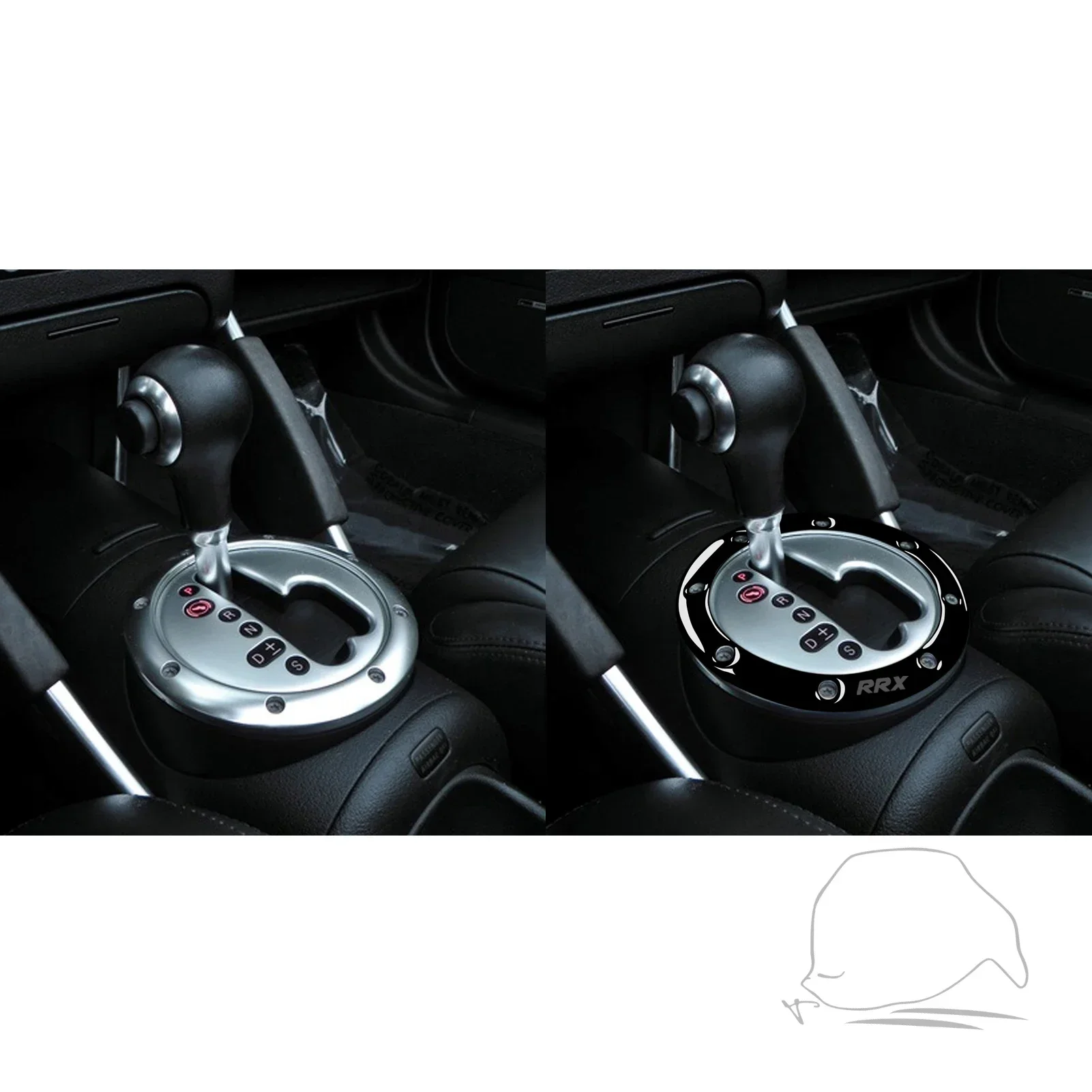 For Audi TT 8N 2001 2002 2003 2004 2005 2006 Accessories Car Interior Gear Ring Sticker Gloss Black Plastic