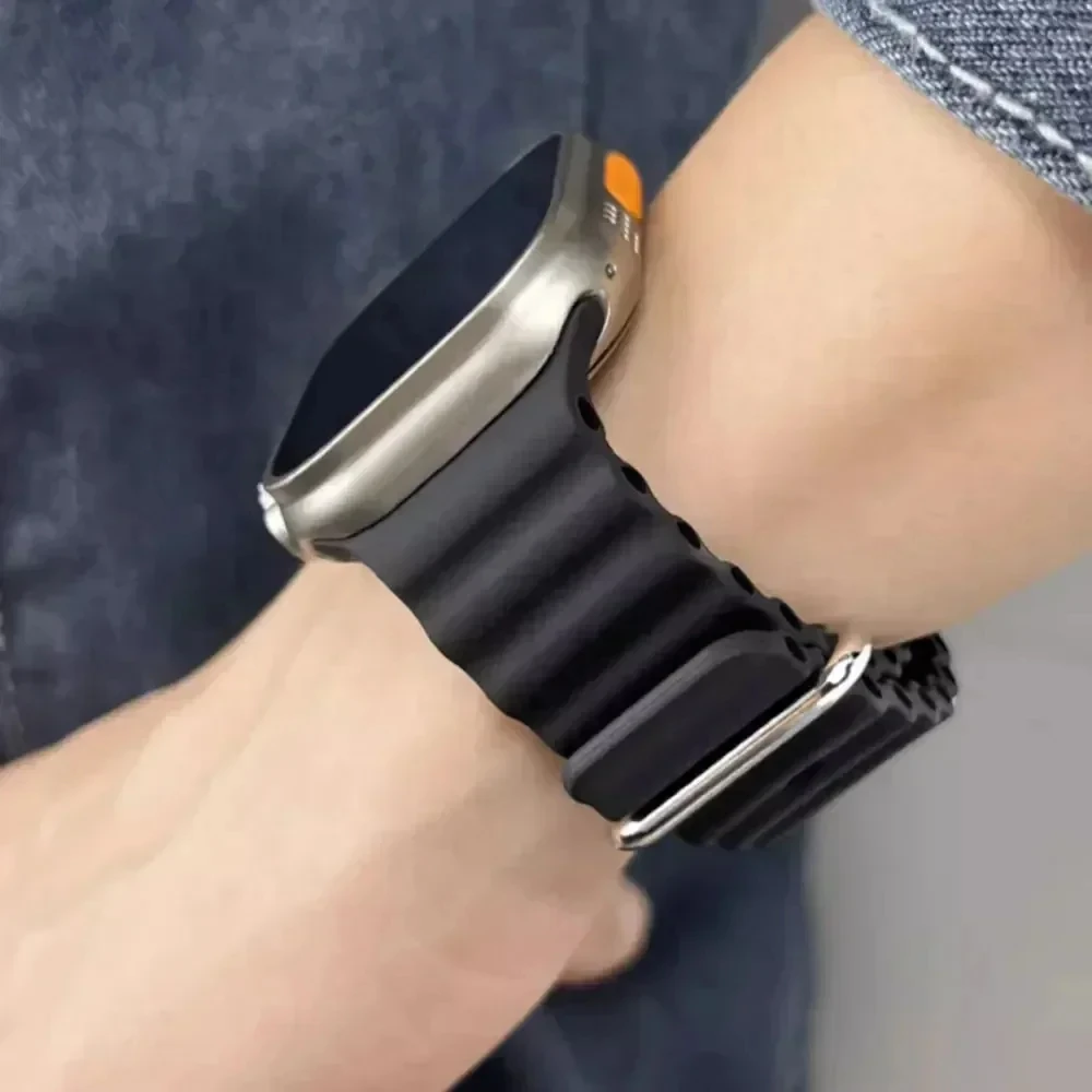 Cinturino Ocean per apple watch Ultra 2 band 44mm 45mm 49mm 40mm 41mm 42mm 38mm Cintura in silicone iWatch 8 7 6 5 4 3 Bracciale cinturino