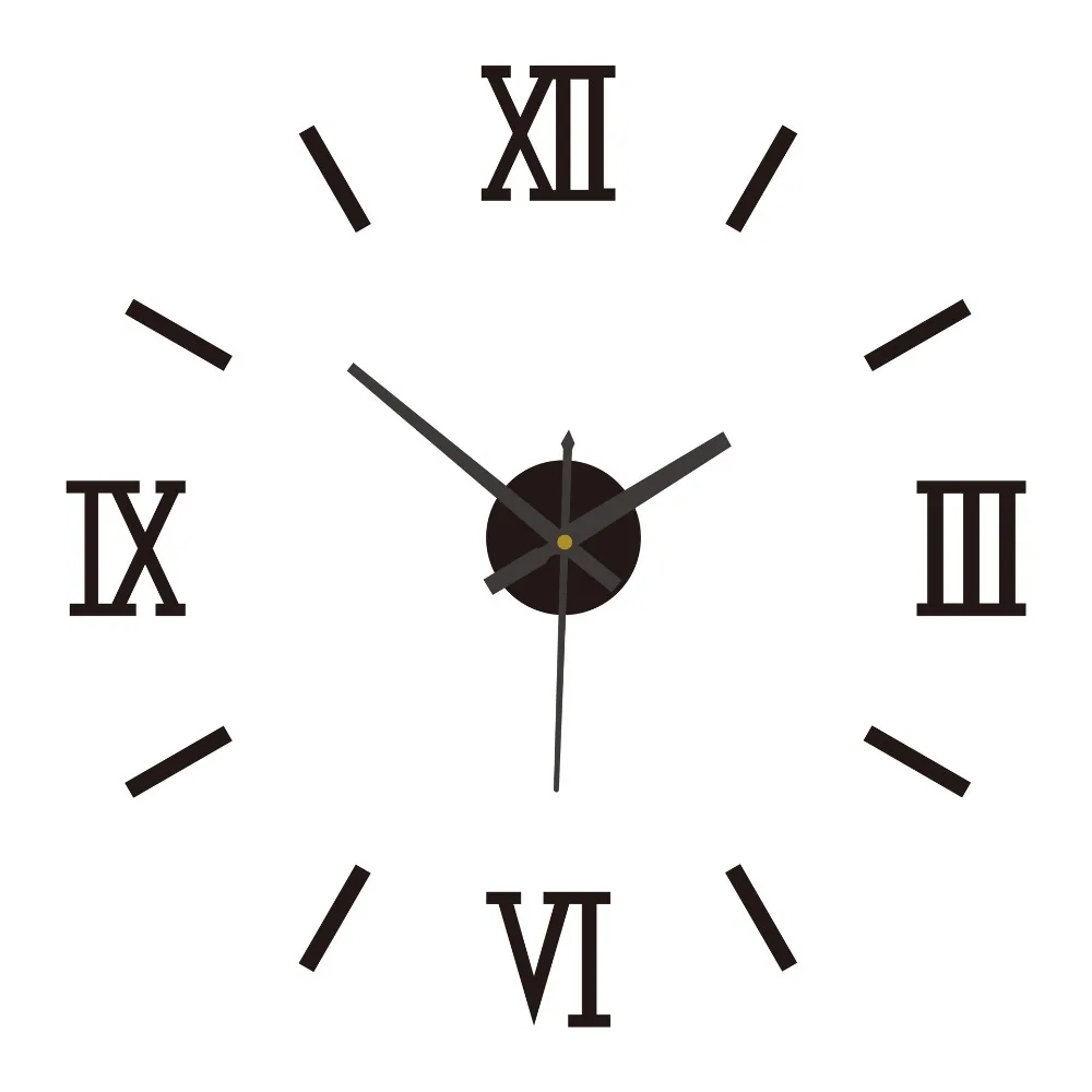 Acrylic DIY Wall Clock 50cm Adjustable Length Wall Clock Sticker Frameless Design Mirror Wall Clock Bedroom Wall Decor