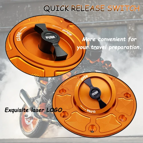 Imagen 2 del producto BDJ DUKE RC 250 tapa de tanque de combustible de desmontaje rápido sin llave tapas de combustible de tanque de aceite cubierta para KTM DUKE 125 200 250 390 RC125 200 250 390