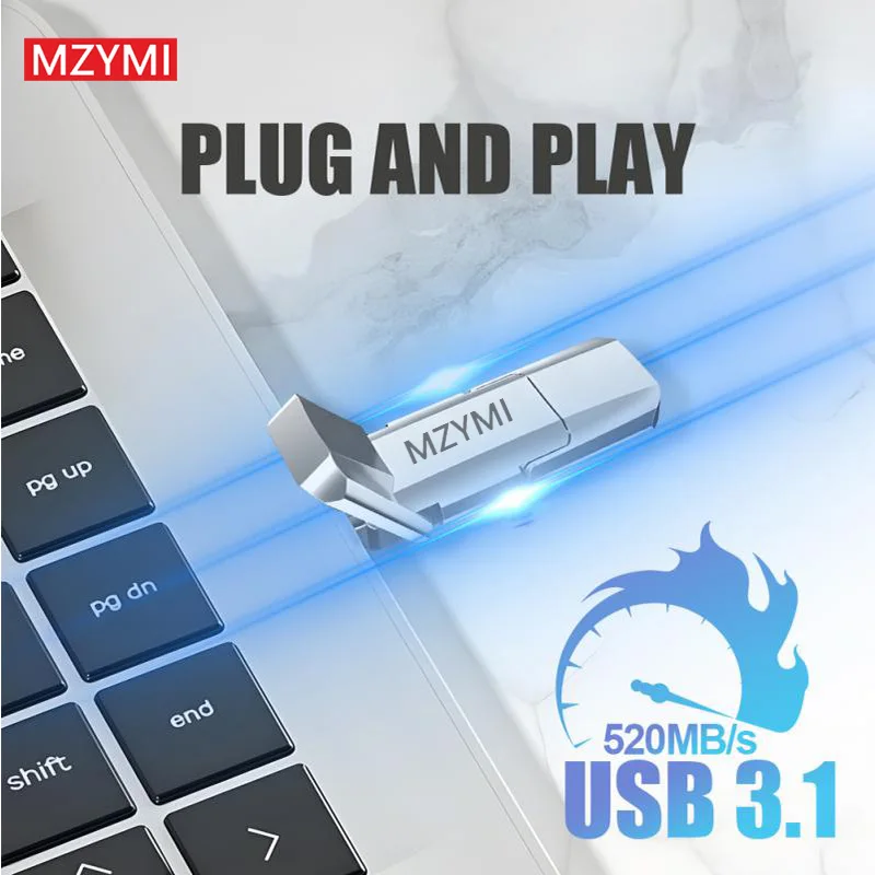 XIAOMI-memoria USB 3,1 de alta velocidad, PenDrive Original de Metal tipo C de 1TB, memoria de 2TB para Dispositivo de almacenamiento de datos