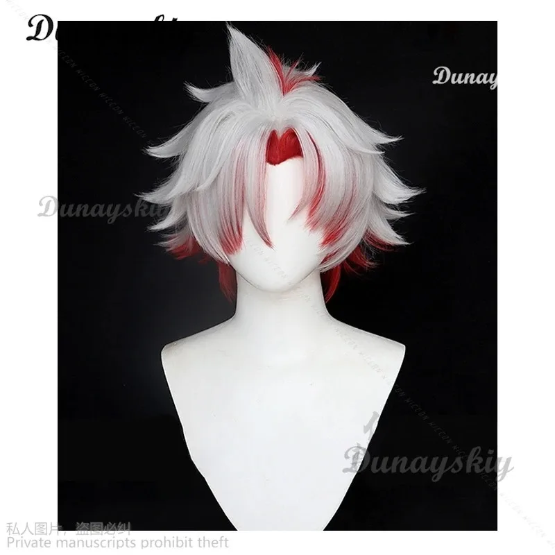 

2025 Новая игра Wuthering Waves, парик для косплея, белый, красный, короткие термостойкие синтетические волосы, вечерние волосы на Хэллоуин, ролевые игры, карнавальный шрам