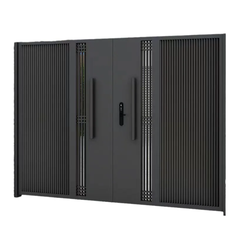Factory New Aluminum Alloy Villa Courtyard Apartment Sliding Double Door Gate Anti-theft Feature