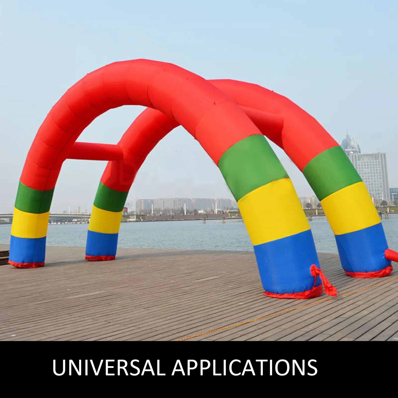 Happybuy Twin Arches 26ft X 13ft Inflatable Rainbow Arch with 370W Blower Advertising Birthday Party Decoration Arch