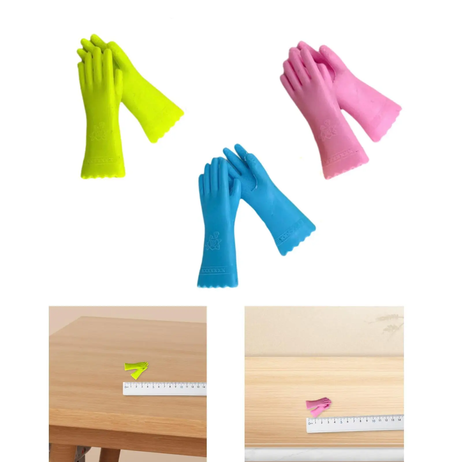 Luvas para casa de boneca em escala 1/12, móveis para casa de bonecas, mini fornecimento de casa, luvas minúsculas, modelo diy em miniatura para casa de bonecas