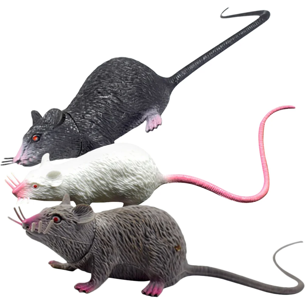3 Pcs Simulation Mouse Fake Rats Tricks Props Mice Realistic Toys Spooky Little