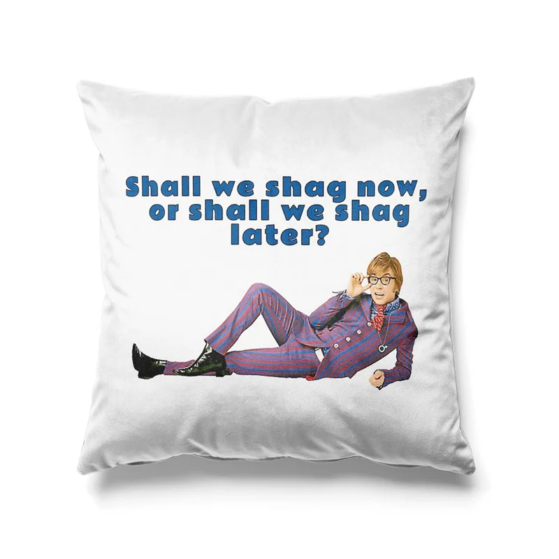 Aertemisi 18'' x 18'' Shall We Shag Now or Shall We Shag Later Square Throw Pillow Cushion Covers Cases Pillowcases 45cm x 45cm