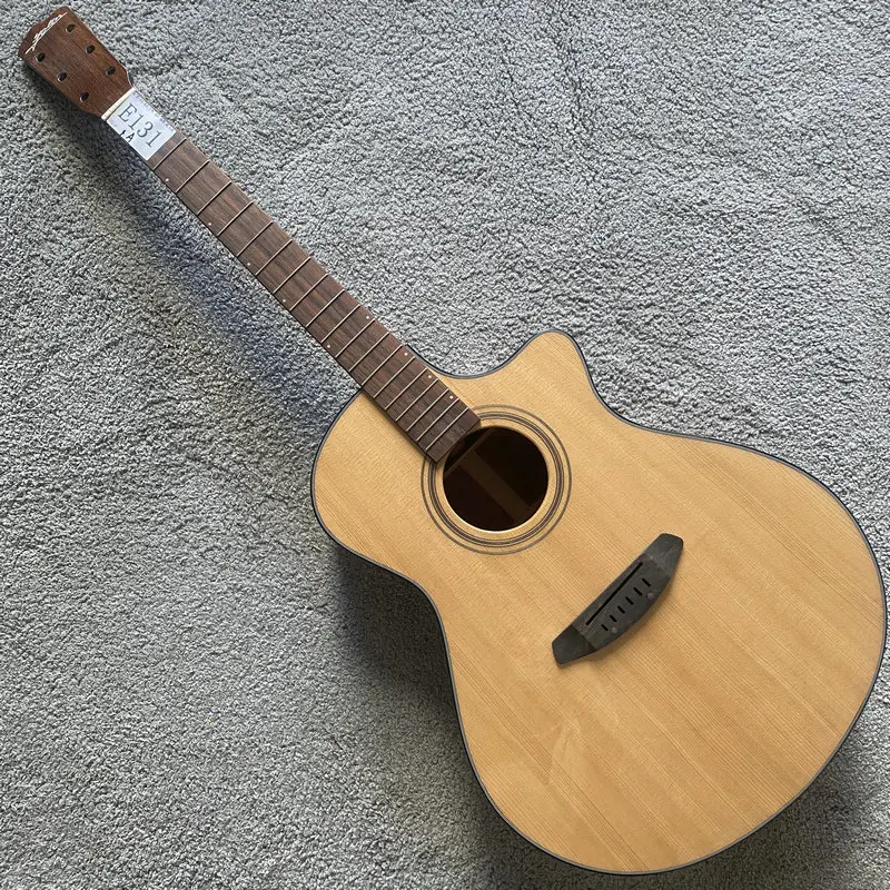 E131 Electric&Acoustic Guitar All Solid Genuine Zoller Authorised Produced 40' Solid Guitar Spruce with Mahogany Unfinished DIY