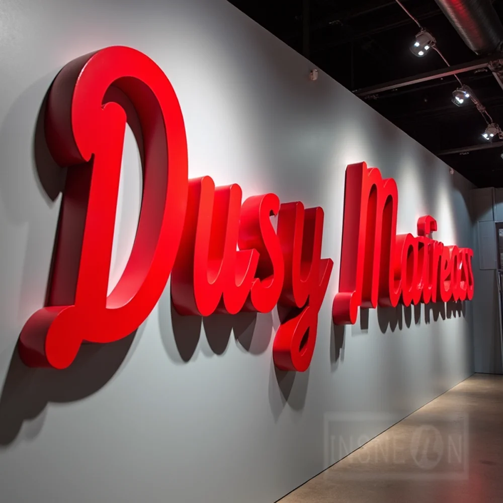 Panneau lumineux LED en métal personnalisé avec Logo mural, lettres lumineuses pour magasin d'entreprise en plein air, décoration de signalisation acrylique 3D d'affaires