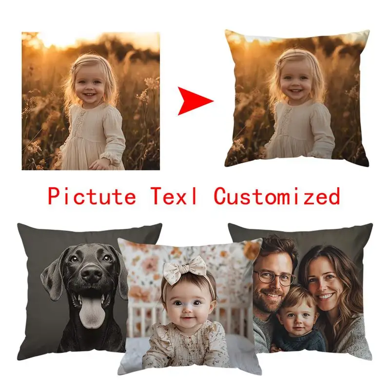 كيس وسادة مخصص شخصية مريحة المخدة مطبوعة التصميم الخاص بك شعار صورة النص وسائد ديكور المنزل الهدايا المنزلية