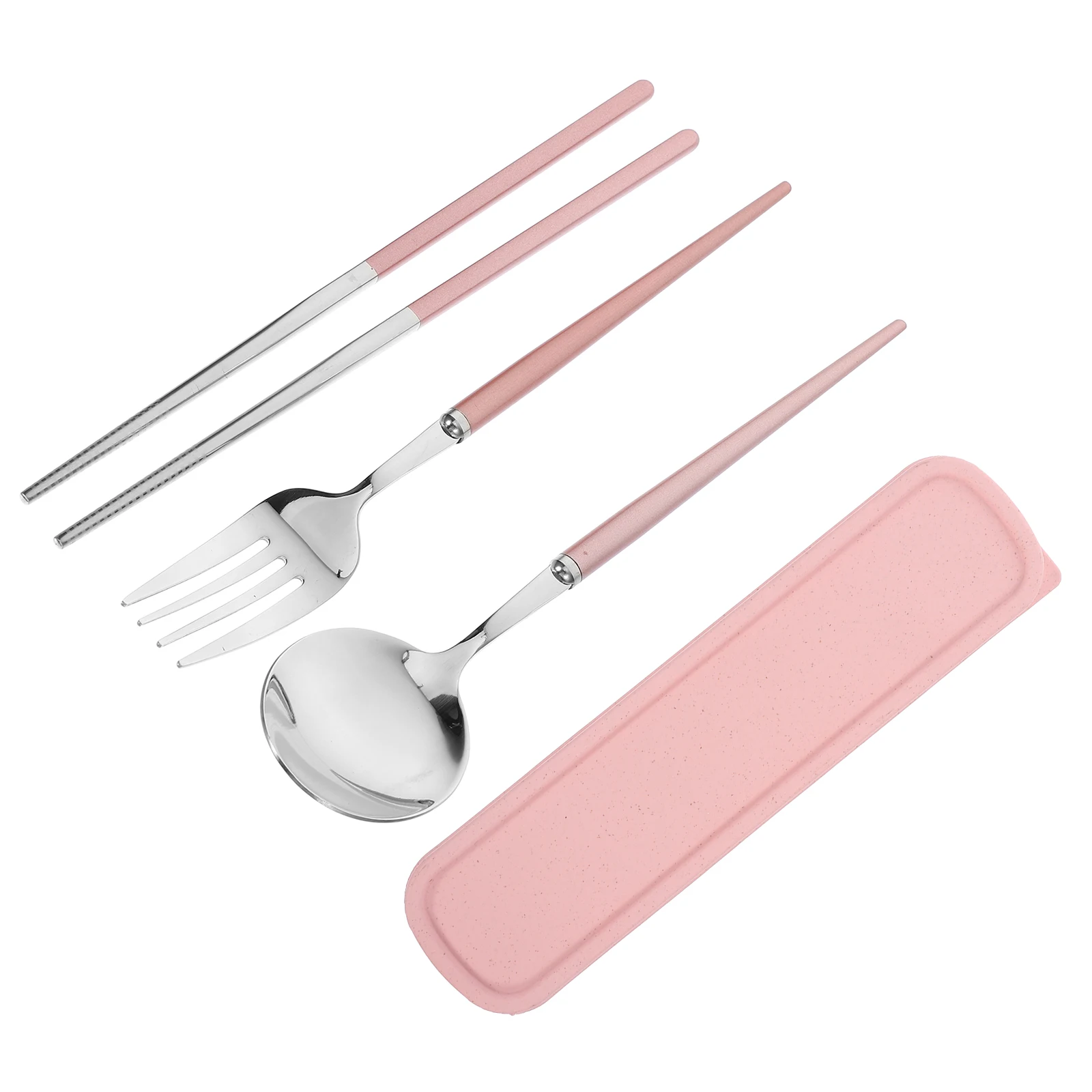 

3 Pcs Stainless Steel Cutlery Set Durable Spoon Fork Chopsticks Portable Travel Kitchen Utensils Reusable Dining Accessories