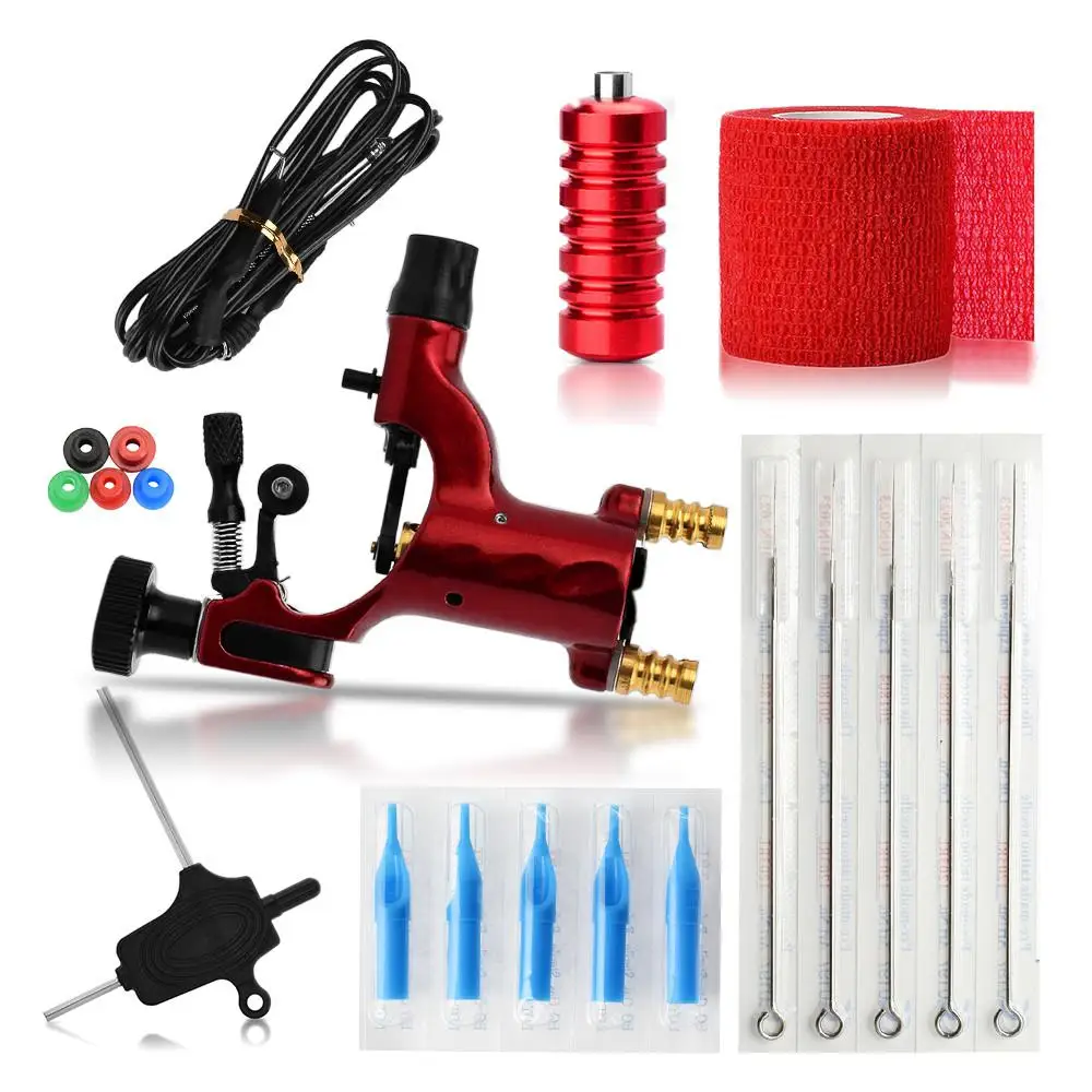 Fashion Tattoo Exquisite Workmanship Tattoo Kit Equipment Tattoo Machine 5 Needles Tattoo Tool Set Motor Gun Kits Tools