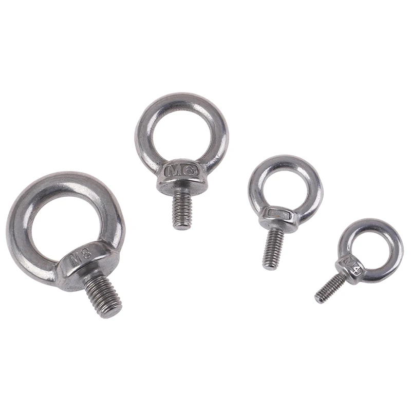 1pc Durable 304 Stainless Steel Easy To Carry Eye Bolt Ring Hole Marine Lifting Eye Screw Used In Kayaking