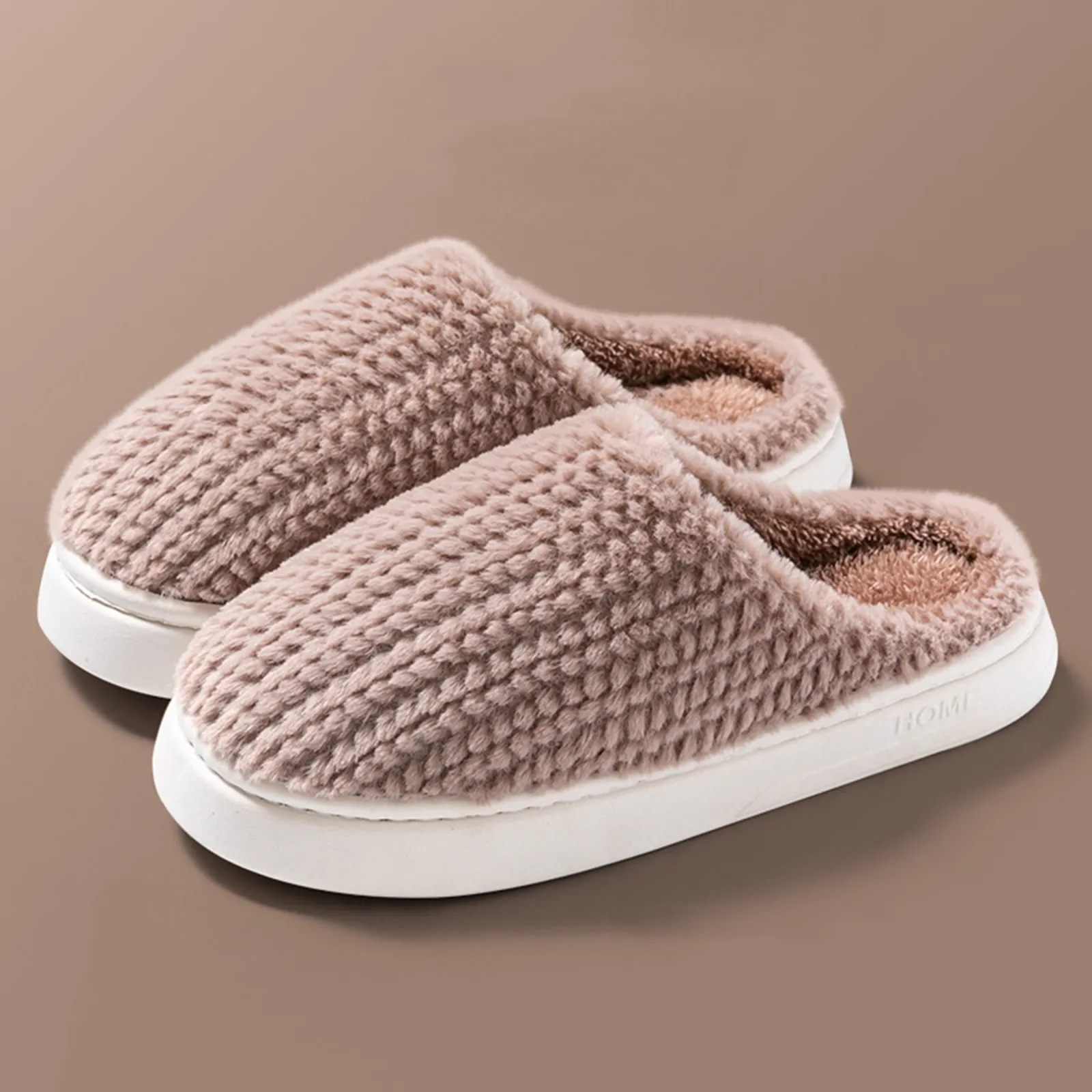 New Home Slippers Women And Men Winter Warm Plush Slippers Comwarm Fluffy Furry Slides Soft Thick Sole Bedroom Shoes For Couple