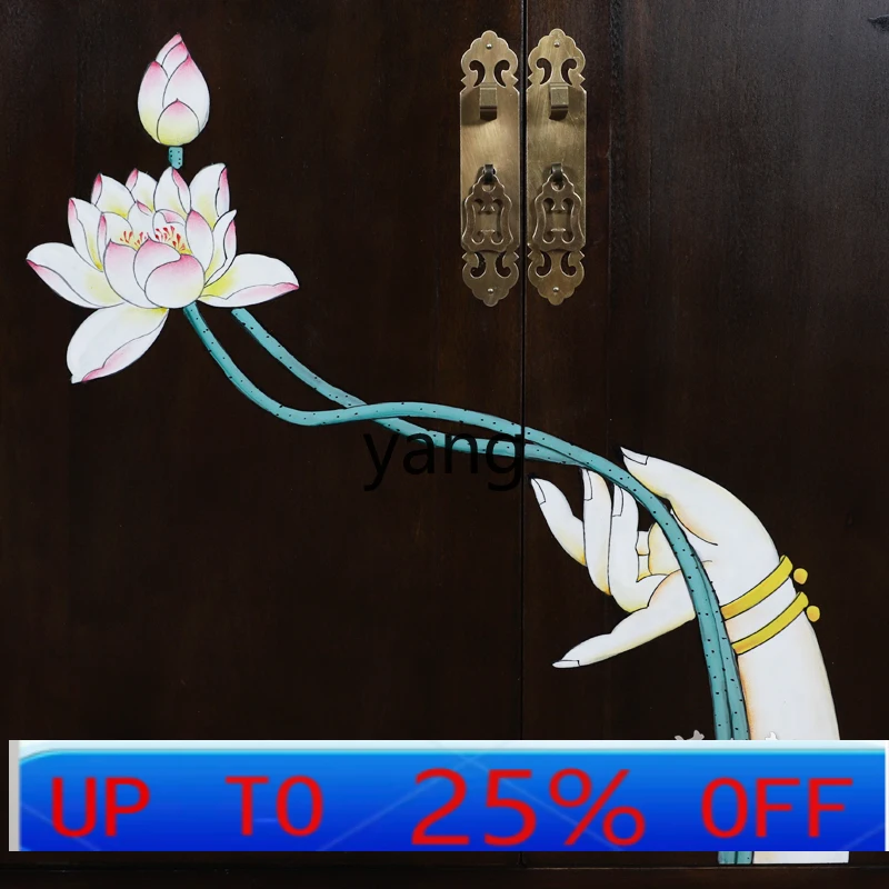 

LMM New Chinese Zen Solid Wood Porch Living Room Wine Cabinet Storage Hallway