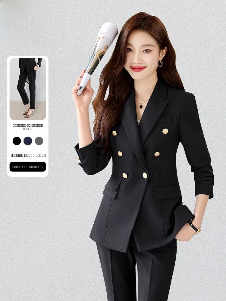 

Новый женский деловой костюм Bla Suit Jaet 2024 для осени и зимы, профессиональный комплект униформы для менеджеров отелей, для работы и поездок на работу, с длинным рукавом