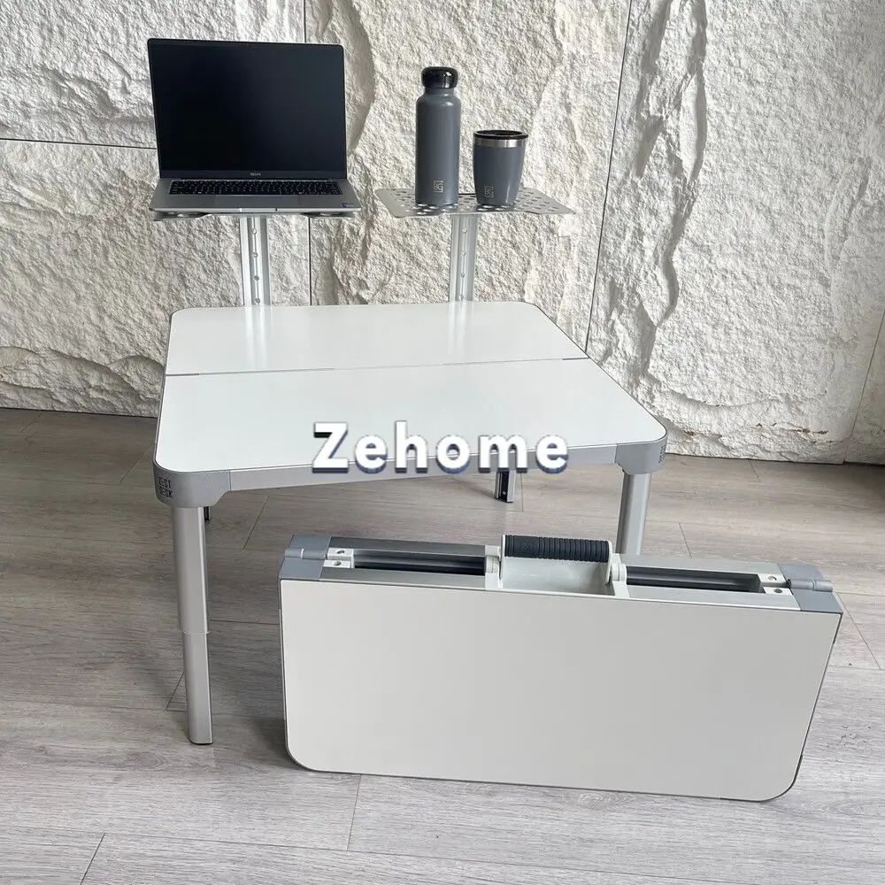 Aviation aluminum frame portable folding camping table office study table liftable
