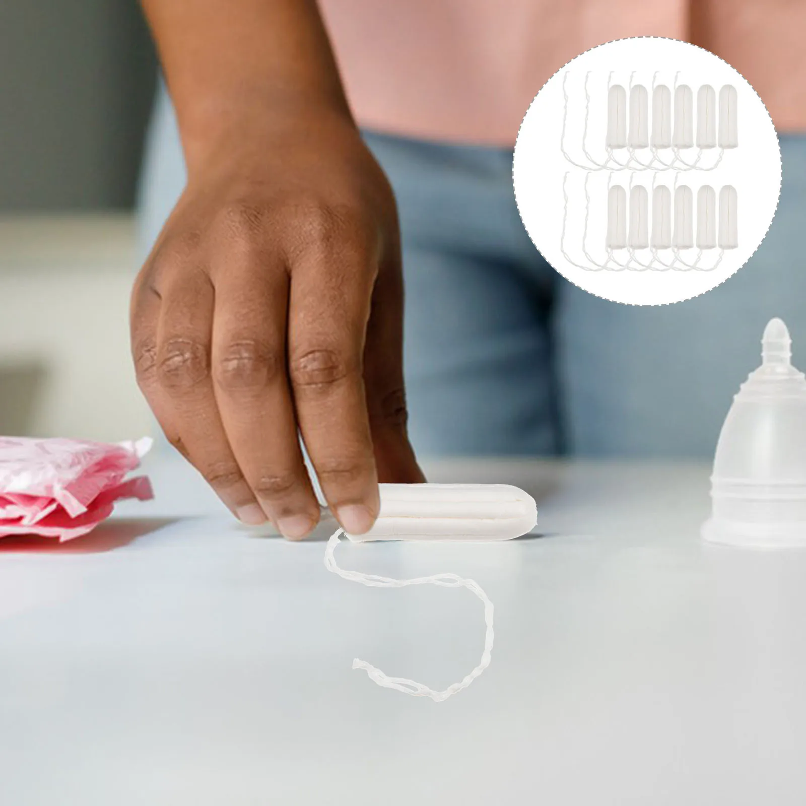 

30Pcs Durable Cotton Menstrual Tampons Super Absorbent Female Sanitary Pads No Sliding Easy to Use Sanitary Tampon