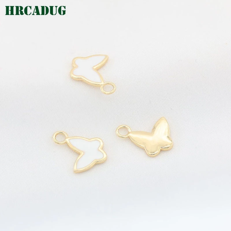 3Pcs/lot Butterfly Pendant 14K Gold Plated Flower Pendants For Necklaces Bracelets DIY Jewelry Making Supplies Small Pendants
