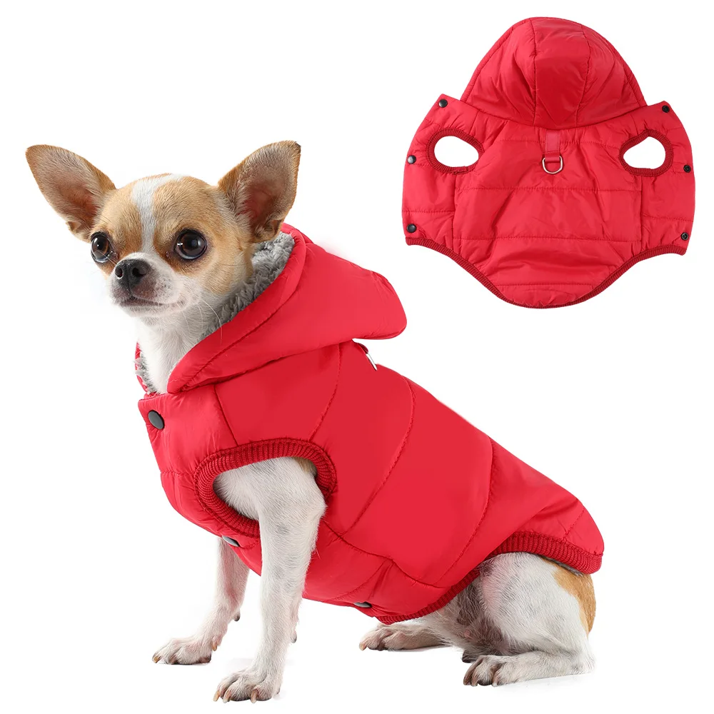 

Windproof Hiking Dog Jacket For Small Medium Dogs Cats Hooded Dog Clothes with D-ring Camping Puppy Coat Chihuahua Pug Clothing