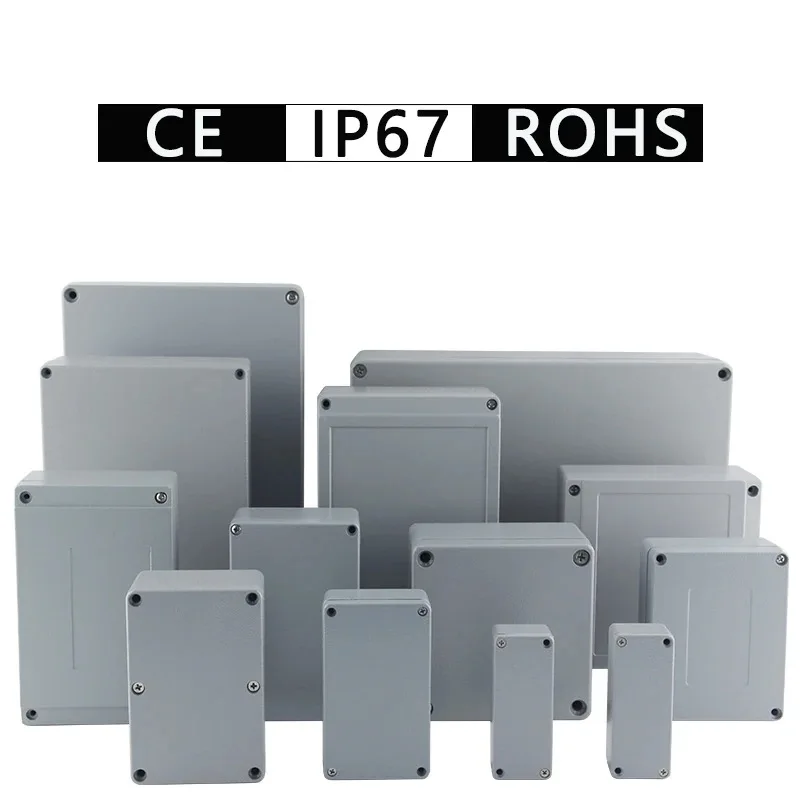 Aluminium Enclosure Waterproof Box Electronics Housing Alloy Case IP67 Project Instrument Boxes Outdoor Metal Junction
