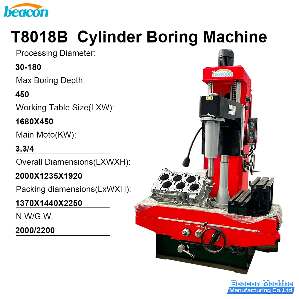 T8018B Cylinder Boring Machine Portable Auto Engine Block Repair Equipment Motorcycle Cylinder Boring Tool High Precision