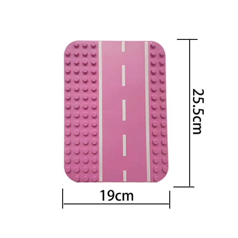 Big Dots Building Blocks para City Highway, Road Baseplate para Grande Bloco de Construção, Compatível com MOC, Loose Brick, 25.5*19cm, 12*16