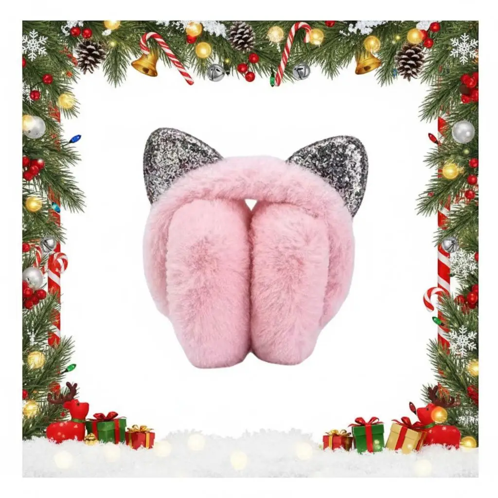 2025 Moda Peluche Paraorecchie Bella Protezione dal freddo Copertura per le orecchie Inverno Tenere al caldo Protezioni per le orecchie Glitter Cat Ear Warmer Regali